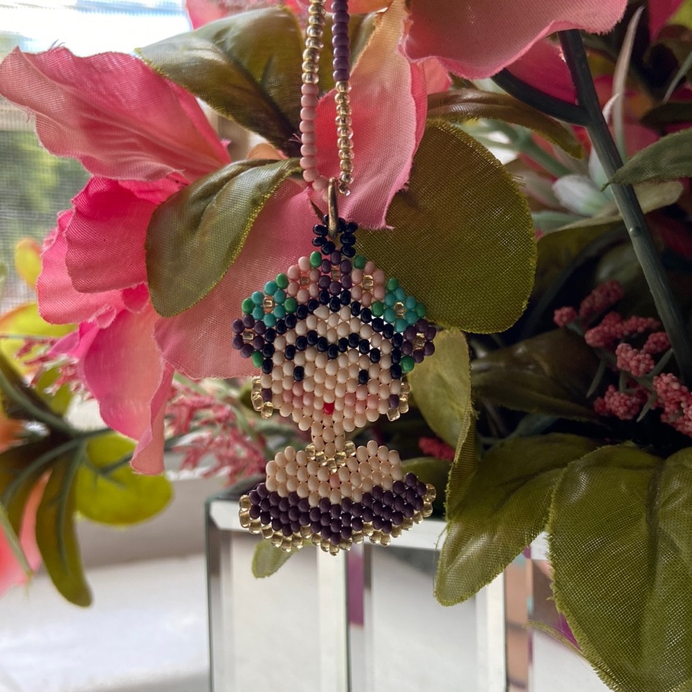 Frida Khalo beaded necklace